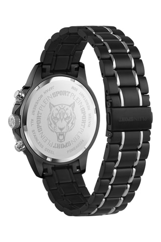 Montre à quartz en acier inoxydable - Chronographe - Noir