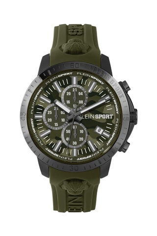 Montre à quartz en silicone - Chronographe - Vert et noir