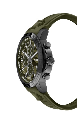 Montre à quartz en silicone - Chronographe - Vert et noir