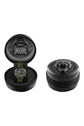 Montre à quartz en silicone - Chronographe - Vert et noir