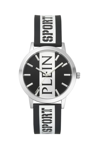 Montre à quartz en silicone - Noir et argenté