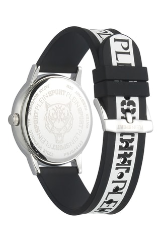 Montre à quartz en silicone - Noir et argenté