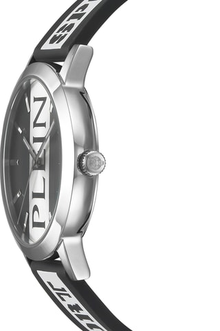 Montre à quartz en silicone - Noir et argenté