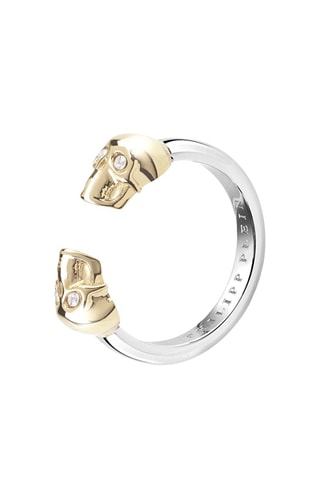 Bague 3D Skull - Argenté et doré - Taille 50