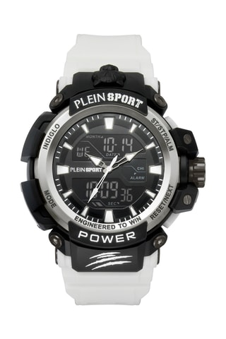 Montre à quartz en silicone - Chronomètre - Blanc et noir