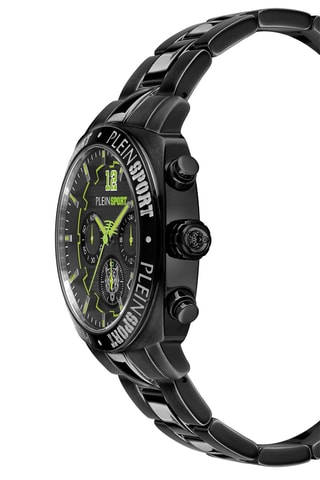 Montre à quartz en acier inoxydable - Chronographe - Noir