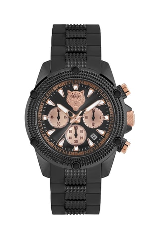 Montre à quartz en silicone - Chronographe - Noir