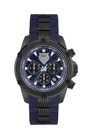 Montre à quartz en silicone - Chronographe - Bleu et noir