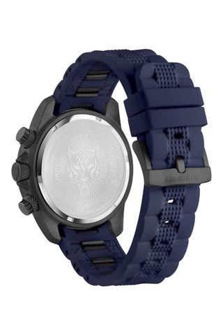 Montre à quartz en silicone - Chronographe - Bleu et noir