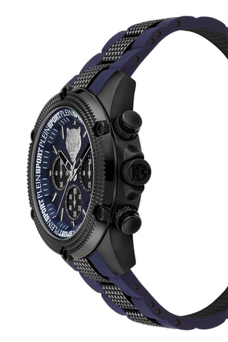 Montre à quartz en silicone - Chronographe - Bleu et noir