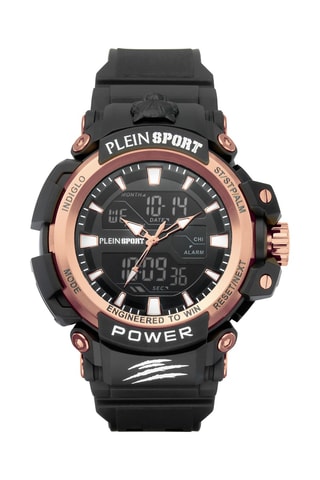 Montre à quartz en silicone - Chronomètre - Noir et doré