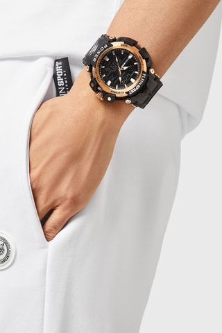 Montre à quartz en silicone - Chronomètre - Noir et doré