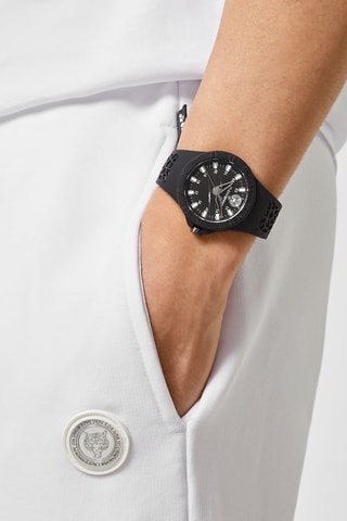 Montre à quartz en silicone - Noir