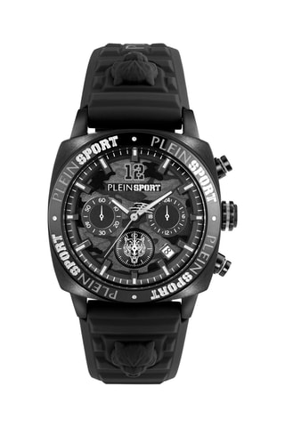 Montre à quartz en silicone - Chronographe - Noir