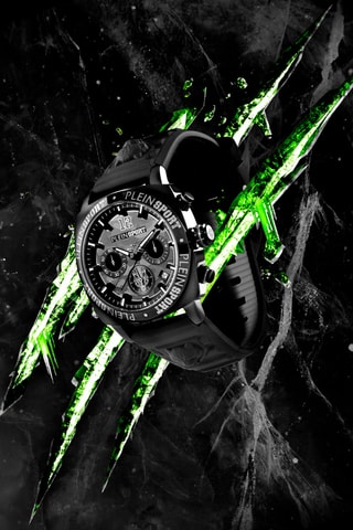 Montre à quartz en silicone - Chronographe - Noir