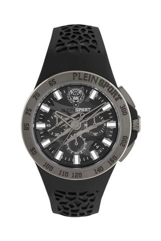 Montre à quartz en silicone - Chronographe - Noir et gris