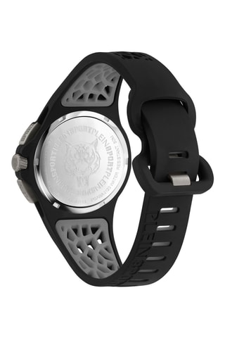 Montre à quartz en silicone - Chronographe - Noir et gris