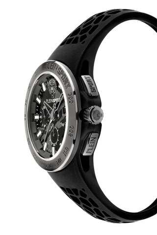 Montre à quartz en silicone - Chronographe - Noir et gris