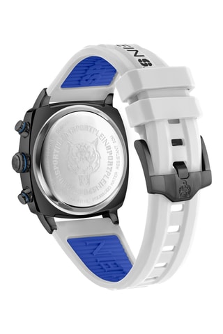 Montre à quartz en silicone - Chronographe - Blanc et noir