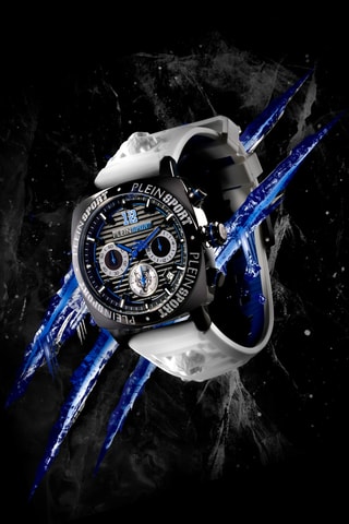 Montre à quartz en silicone - Chronographe - Blanc et noir