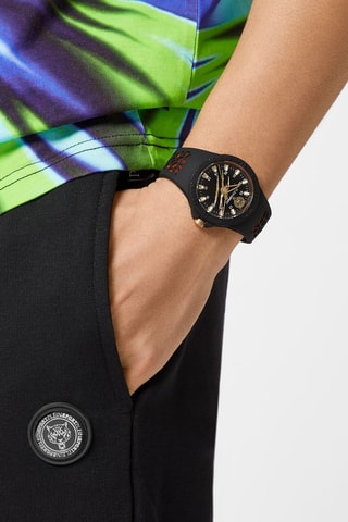 Montre à quartz en silicone - Noir