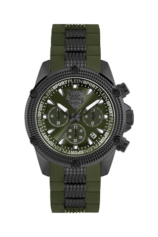 Montre à quartz en silicone - Chronographe - Vert et noir