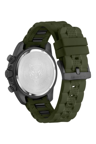 Montre à quartz en silicone - Chronographe - Vert et noir
