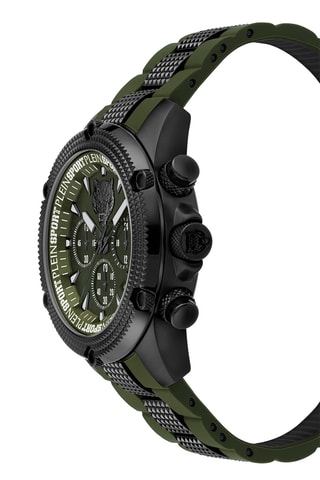 Montre à quartz en silicone - Chronographe - Vert et noir