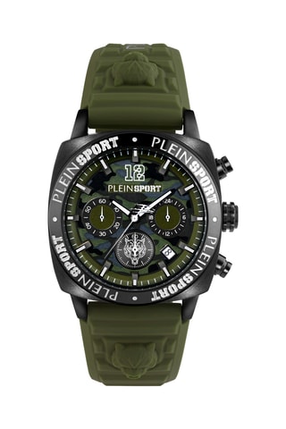 Montre à quartz en silicone - Chronographe - Vert et noir