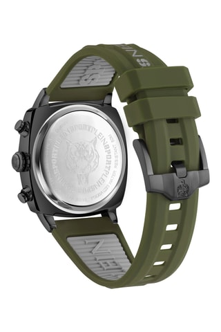 Montre à quartz en silicone - Chronographe - Vert et noir