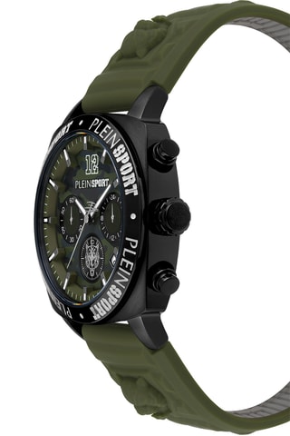 Montre à quartz en silicone - Chronographe - Vert et noir