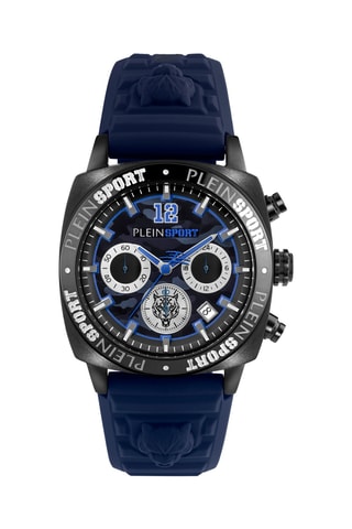 Montre à quartz en silicone - Chronographe - Bleu et noir