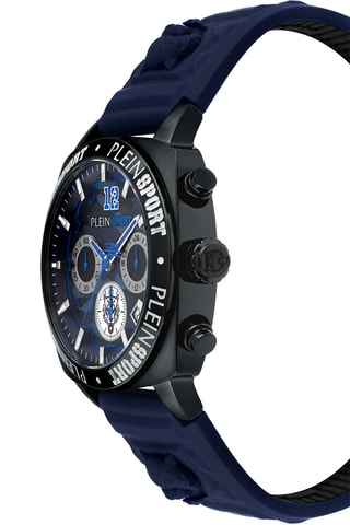 Montre à quartz en silicone - Chronographe - Bleu et noir