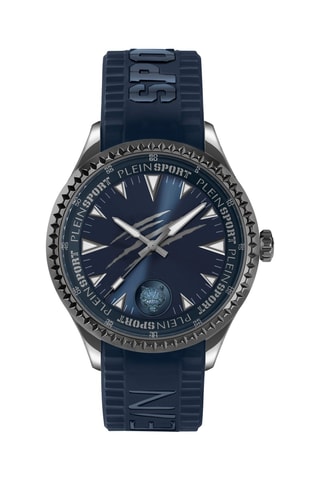 Montre à quartz en silicone - Bleu et argenté