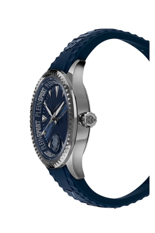Montre à quartz en silicone - Bleu et argenté