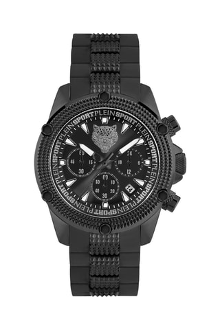 Montre à quartz en acier inoxydable - Chronographe - Noir