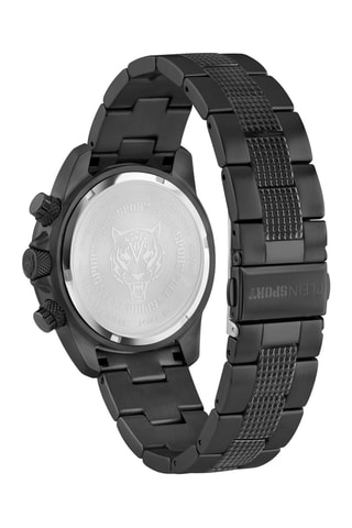 Montre à quartz en acier inoxydable - Chronographe - Noir