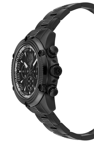 Montre à quartz en acier inoxydable - Chronographe - Noir