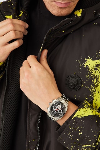 Montre à quartz en acier inoxydable - Chronographe - Argenté