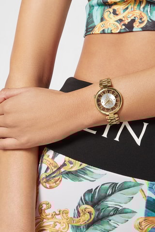 Montre à quartz en plaqué or jaune - Doré