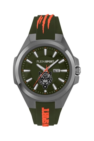 Montre à quartz en acier - Vert et gris