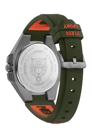 Montre à quartz en acier - Vert et gris