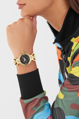 Montre à quartz en plaqué or jaune