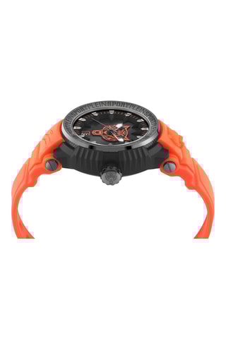 Montre à quartz en polyuréthane - Orange et noir
