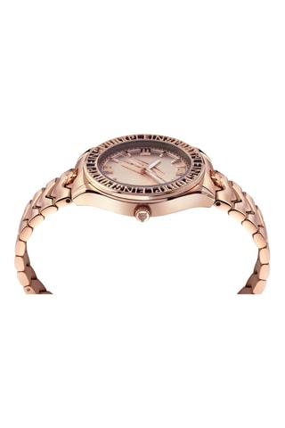 Montre à quartz dorée à l'or rose