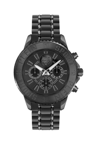 Montre à quartz en acier - Chronographe - Noir