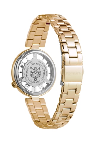 Montre à quartz en plaqué ionique or jaune