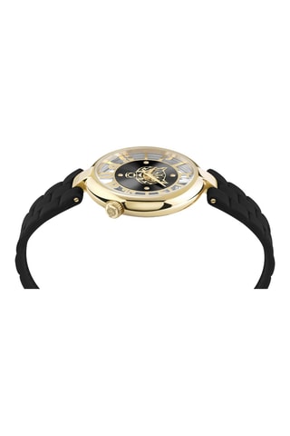 Montre à quartz en acier - Noir et doré