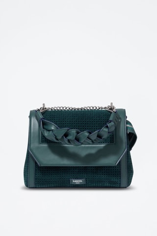 Sac bandoulière en nubuck Ninon M - Vert