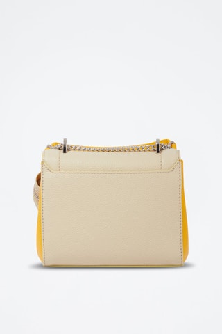 Leren Schoudertas Ninon S - Beige en Geel